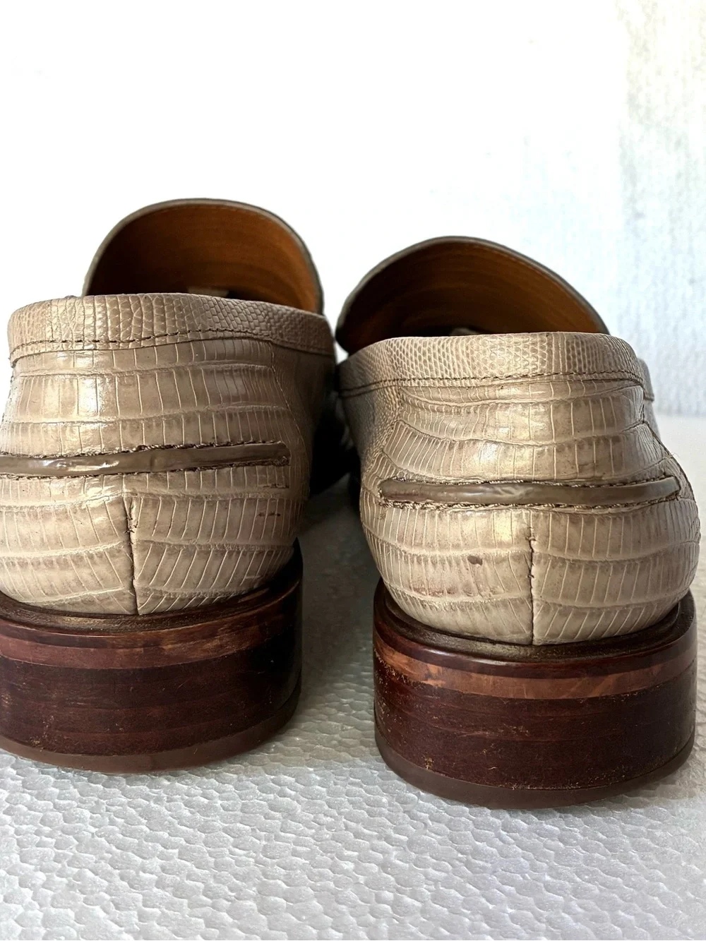 SARTO By Franco Sarto Tan Croc-Embossed Leather Penny Loafers